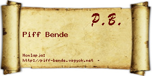 Piff Bende névjegykártya